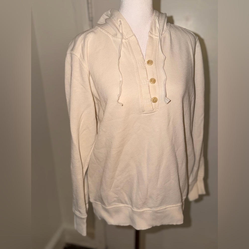 Eddie Bauer Cream Hooded Women's Sweater